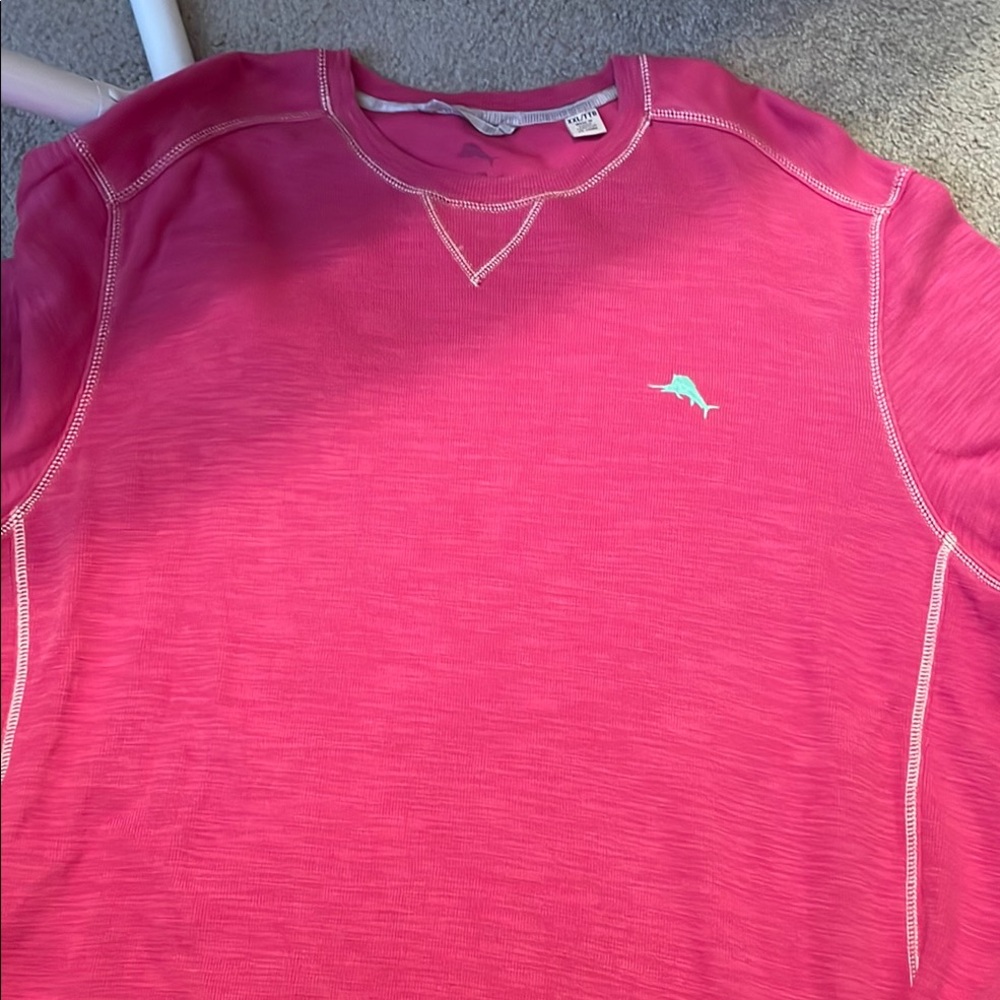 Tommy Bahama Pink Crewneck Sweater with Soft Heathered Texture